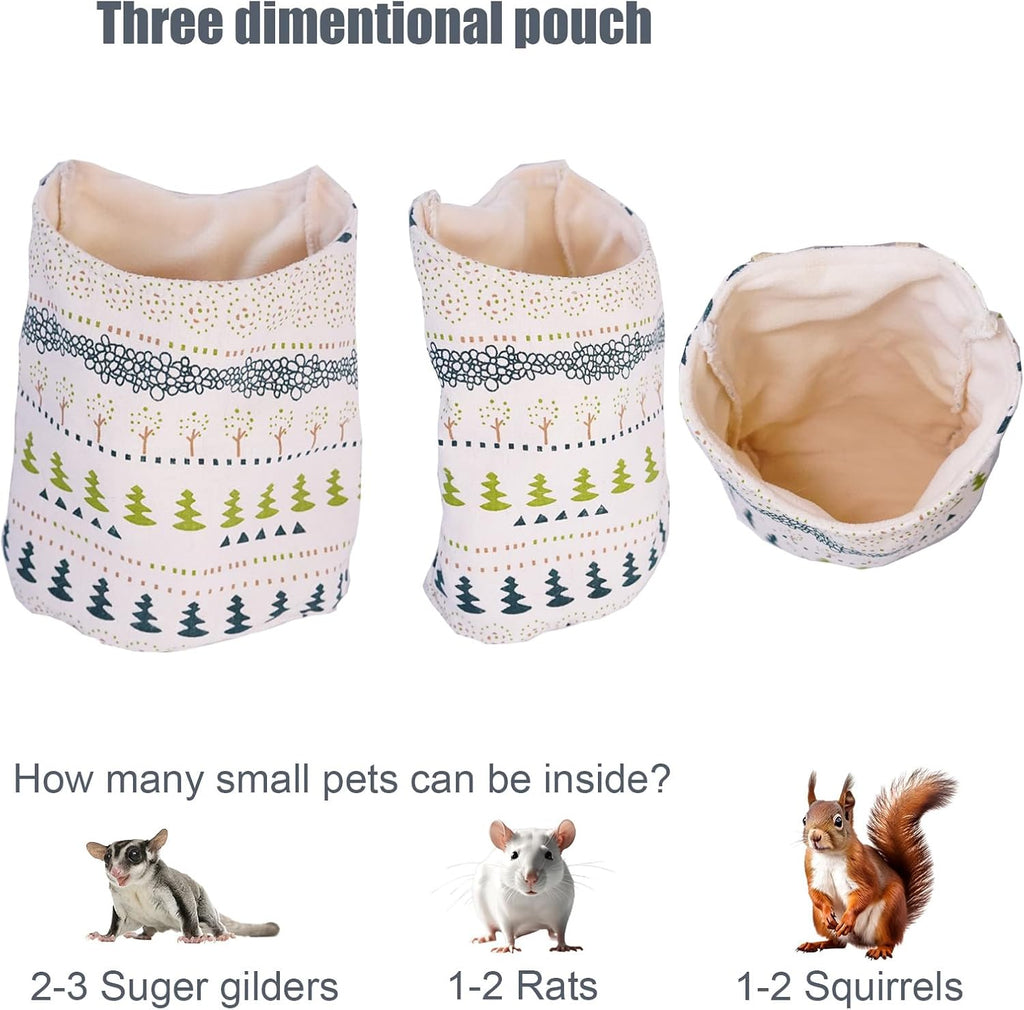Sugar Glider Sleeping Pouch,Large 7.9'*9.8' Cage Hanging Bag,Breathable Cage Accessories & Toys for Sugar Gliders,Rats,Ferrets, Hamsters, Sack Swing Hanging Bed for Gliders Rat Hedgehog Hamster