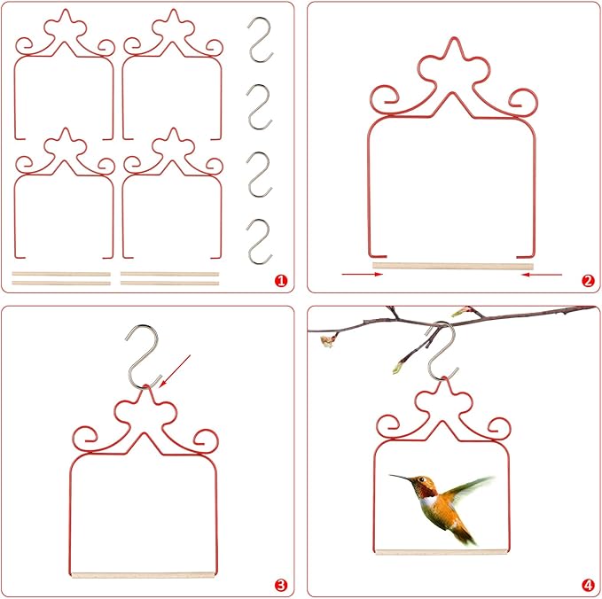 Hummingbird Swings 4 Pack, Rust Resistant Metal Frame - Image 2