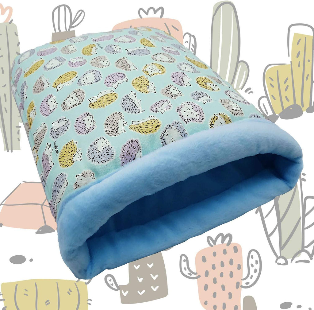 Handmade Sleeping Bag Pouch Hideout Cave for Hedgehog Guinea Pig Hamster Rat Ferret Hamster Squirrel and Other Small Animal Beds (Blue)