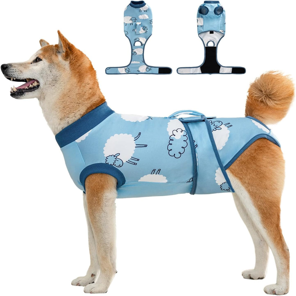 Recovery Suit for Dogs Cats,Female Male Dog Onesie for Spay Neuter,Substitute E-Collar & Cone,Anti-Licking Breathable Onesie for Small Medium Large Dogs Cats (Fish,S)