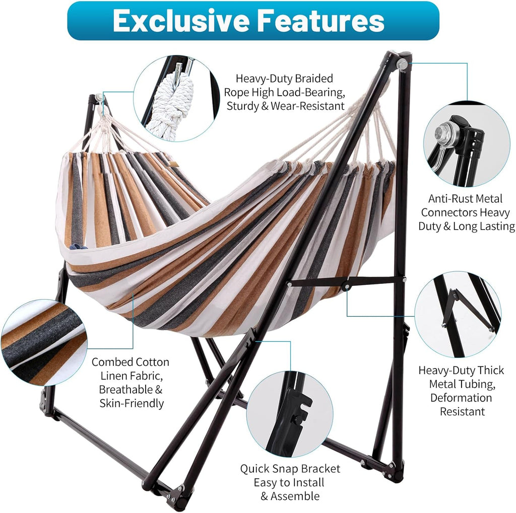 Portable Hammock with Stand for Outside or Inside,No Tree Required