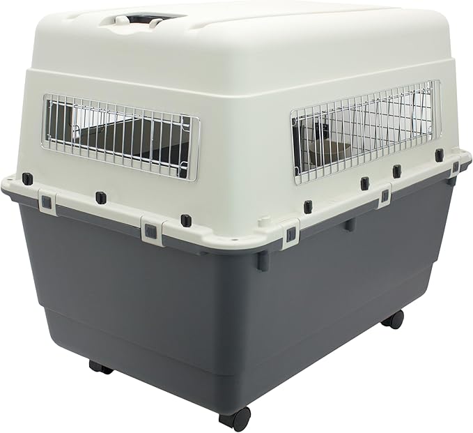 SportPet Designs Plastic Kennels Rolling Plastic Airline Approved Wire Door - Image 3