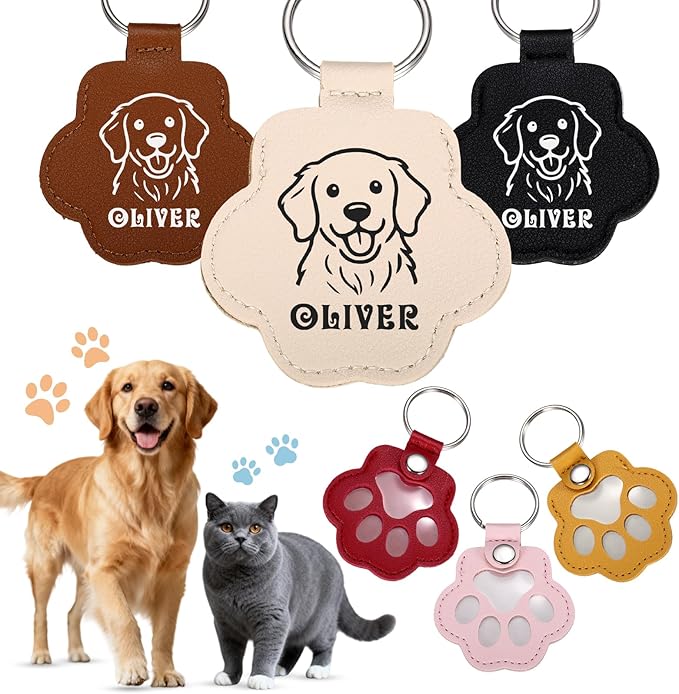 Custom Leather Pet Fur Keychain – Personalized Memorial Keepsake Keyring by Unknown