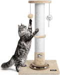 35-Inch Tall Cat Scratching Post, Stable Base for Large Cats, Beige