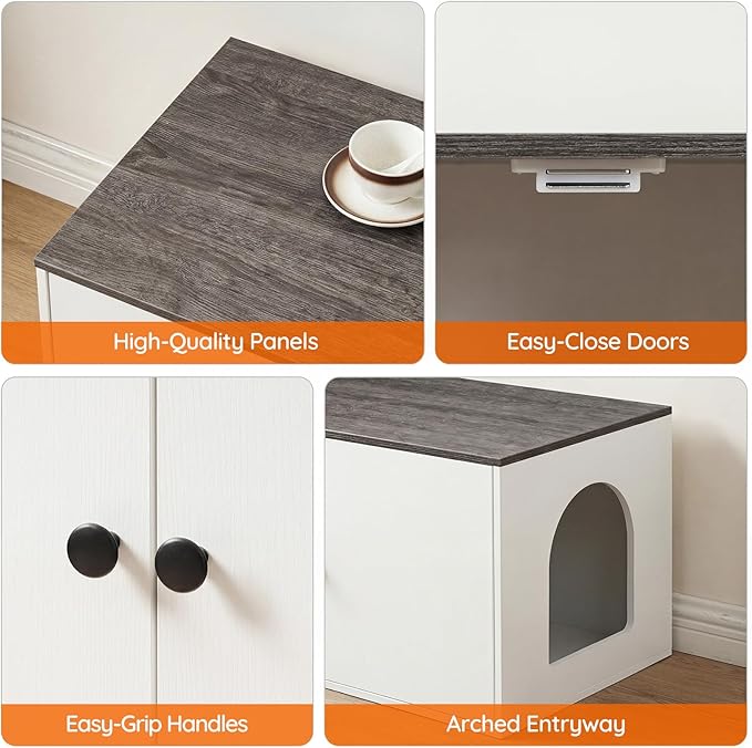 HOOBRO Cat Litter Box Enclosure, Hidden Litter Box Furniture - Image 8