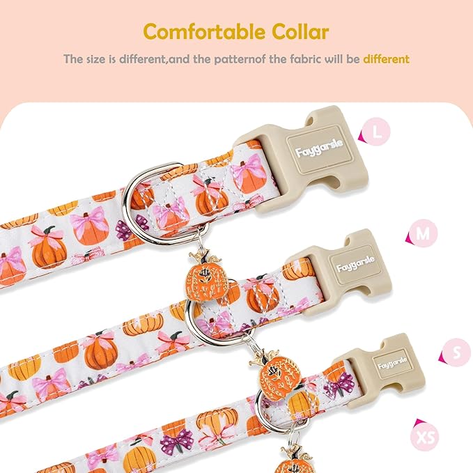 Faygarsle Fall Pumpkin Pattern Dog Collar - Image 5