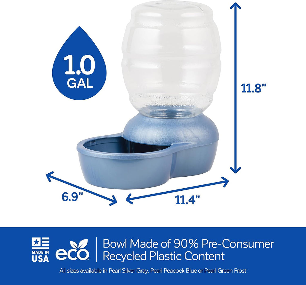 Petmate Replendish Gravity Waterer with Microban, 1 Gallon, Blue