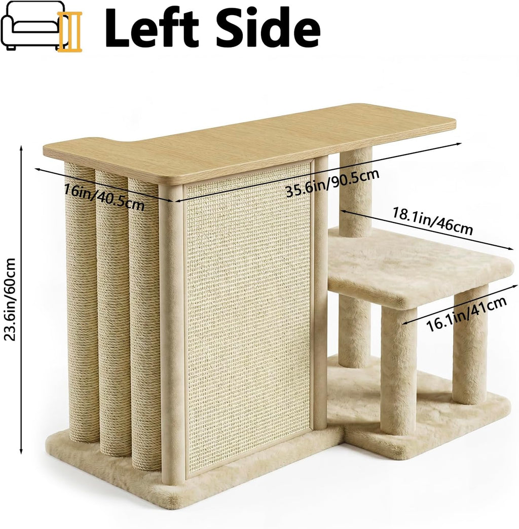 Large Cat Scratcher Side Table for Couch, Couch Protector End Table