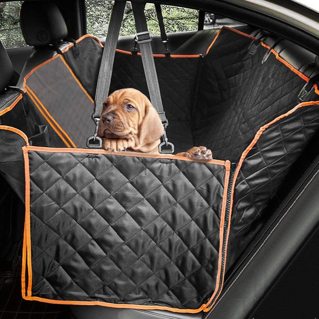 Dog Car Seat Cover, Back Seat Protector Pet Mat Hammock Dog Cover Fit for Cars/SUVS/Truck, Keeping Car Pristine Clean, 100% Waterproof Scratchproof Non-Slip Pet Seat Covers, Machine Washable