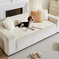 Couch Cover for Dogs Fuzzy Sofa Covers for Pet, Geometric Jacquard Coral by TIWWIE
