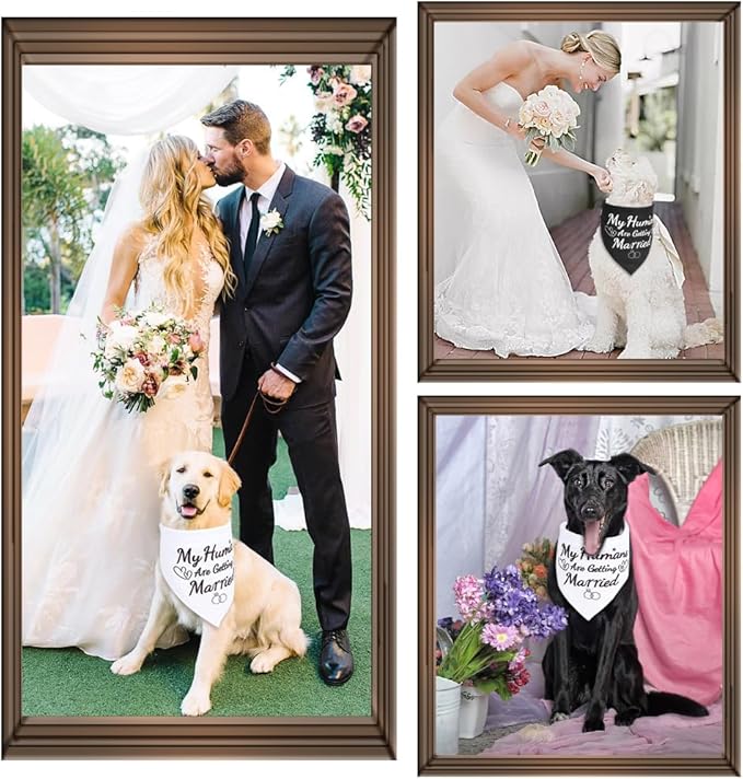 SZEE 2 Pack My Humans are Getting Married Dog Bandanas, Wedding or Engagement - Image 6