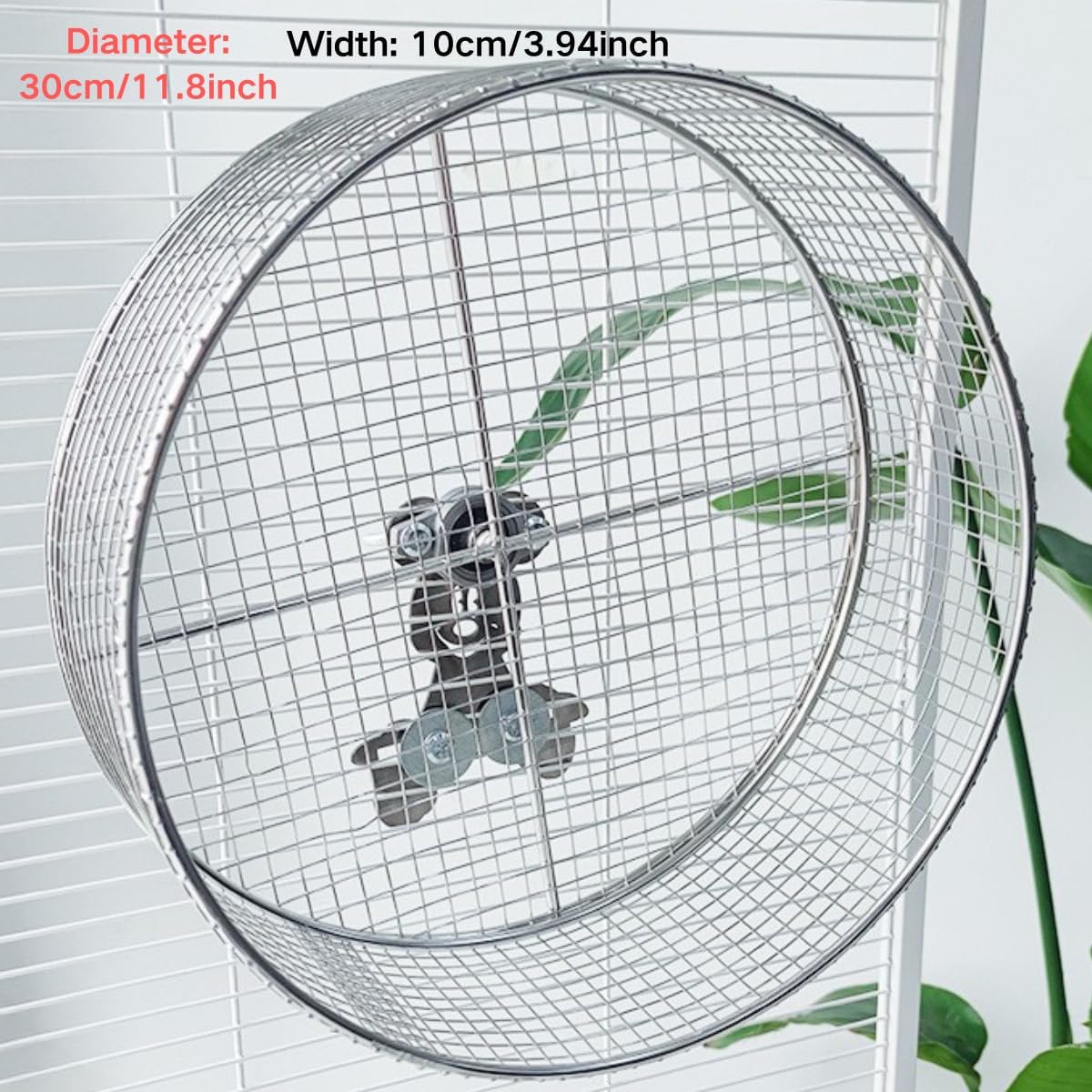 Large Stainless Steel 11.81''L x 3.94''W x 11.81''H Silent Running Wheel for Chinchilla, Toys for Cage, Super Mute Spinner Exercise Running Wheel for Gerbils, Rat, Mice