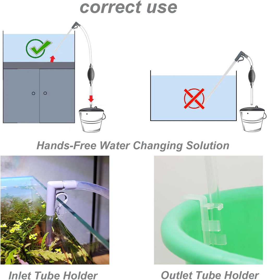 AREPK Aquarium Siphon Vacuum and Water Changer Kit for Small Fish Tanks