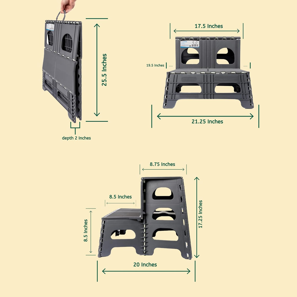 Bee Neat Foldable Dog Stairs, Collapsible Pet Step Ladder, Supports 300lbs
