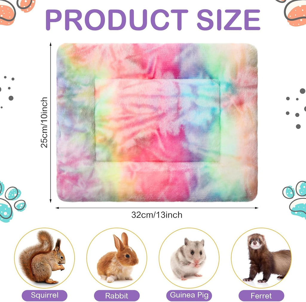 Haull 4 Pcs Waterproof Guinea Pig Bedding Mat, Tie Dyed, 13 x 10
