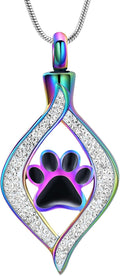 The Eye of My Heart Paw Print Urn Necklace for Ashes