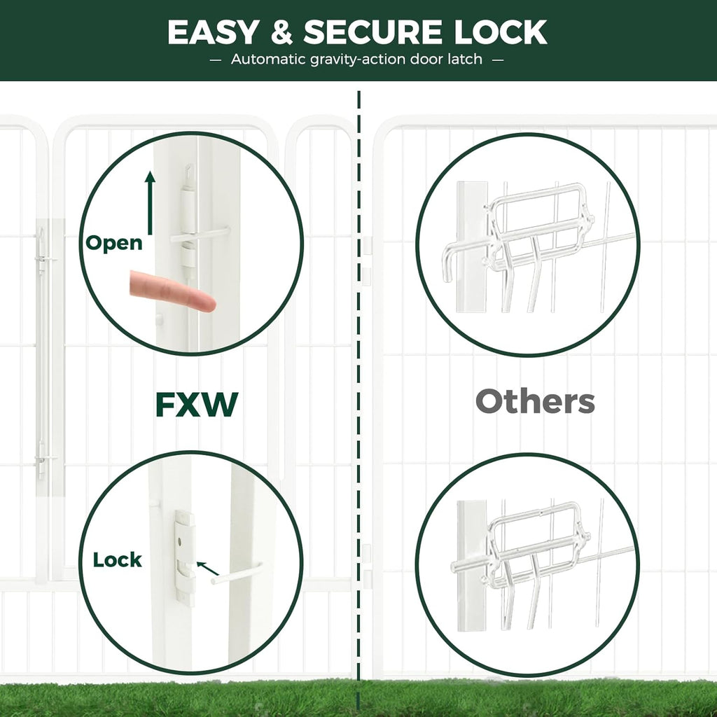 FXW Rollick Dog Playpen, Indoor, Yard & RV Camping, 40" H, 8 Panels