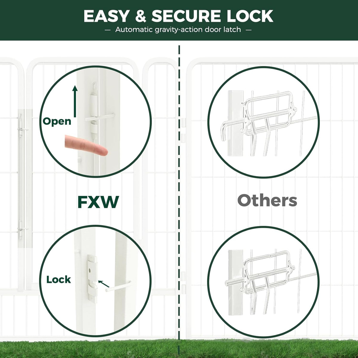 FXW Rollick Dog Playpen, Indoor, Yard & RV Camping, 40" H, 8 Panels