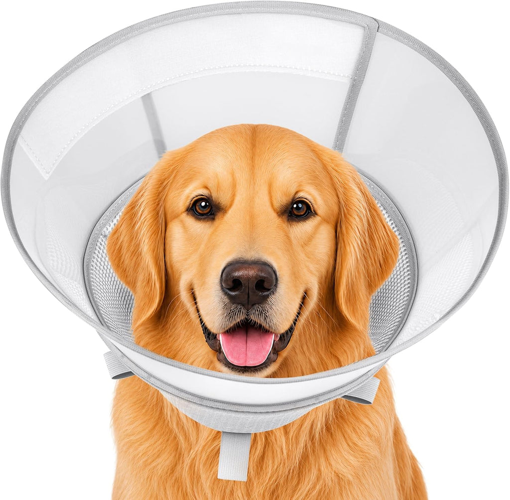 Soft Dog Cone Collar for Small Dogs, Adjustable Recovery Collar to Stop Licking, Comfortable E-Collar Alternative After Surgery, S