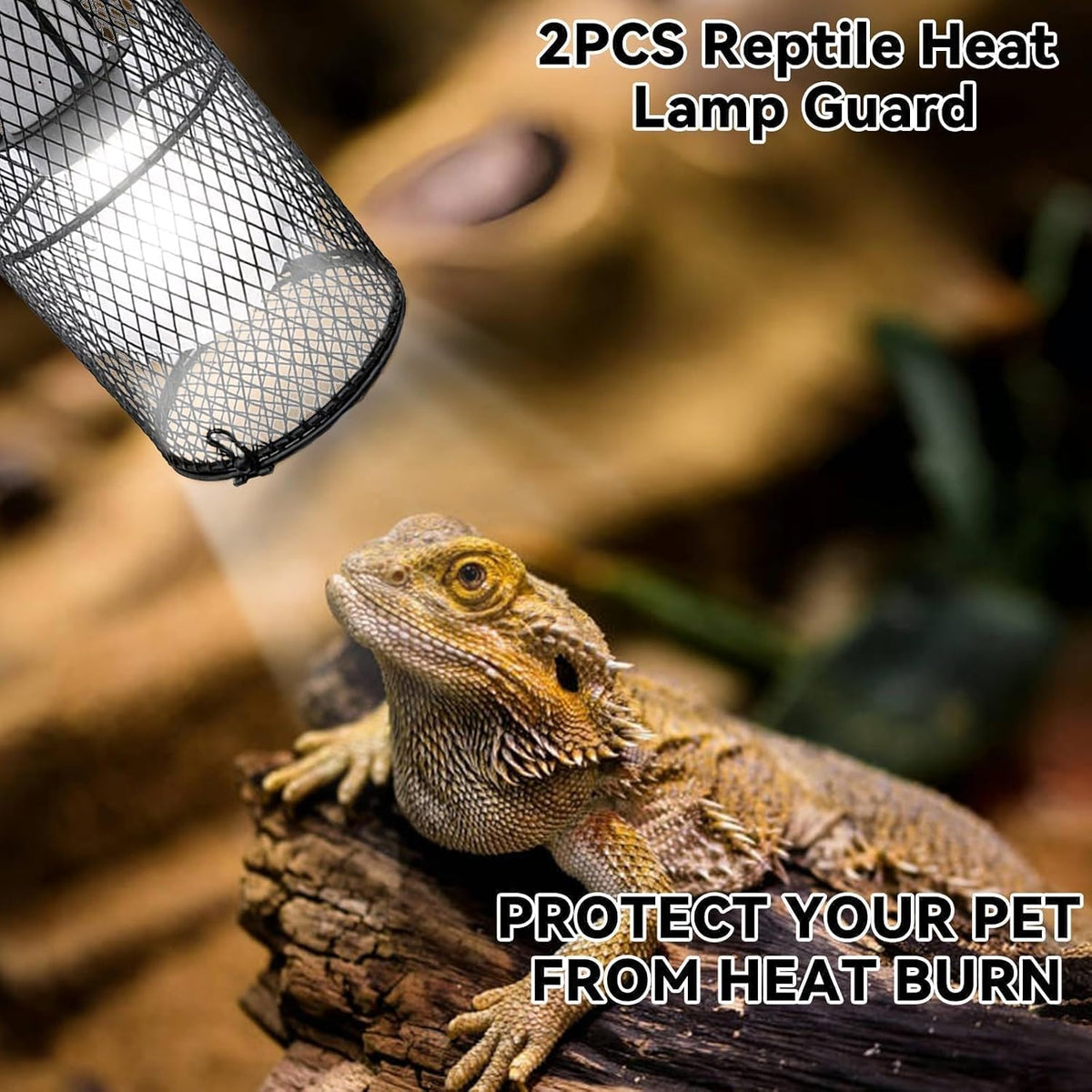 2 Pcs Reptile Heat Lamp Guard Anti Scald,150w Ceramic Heat Emitter Holder