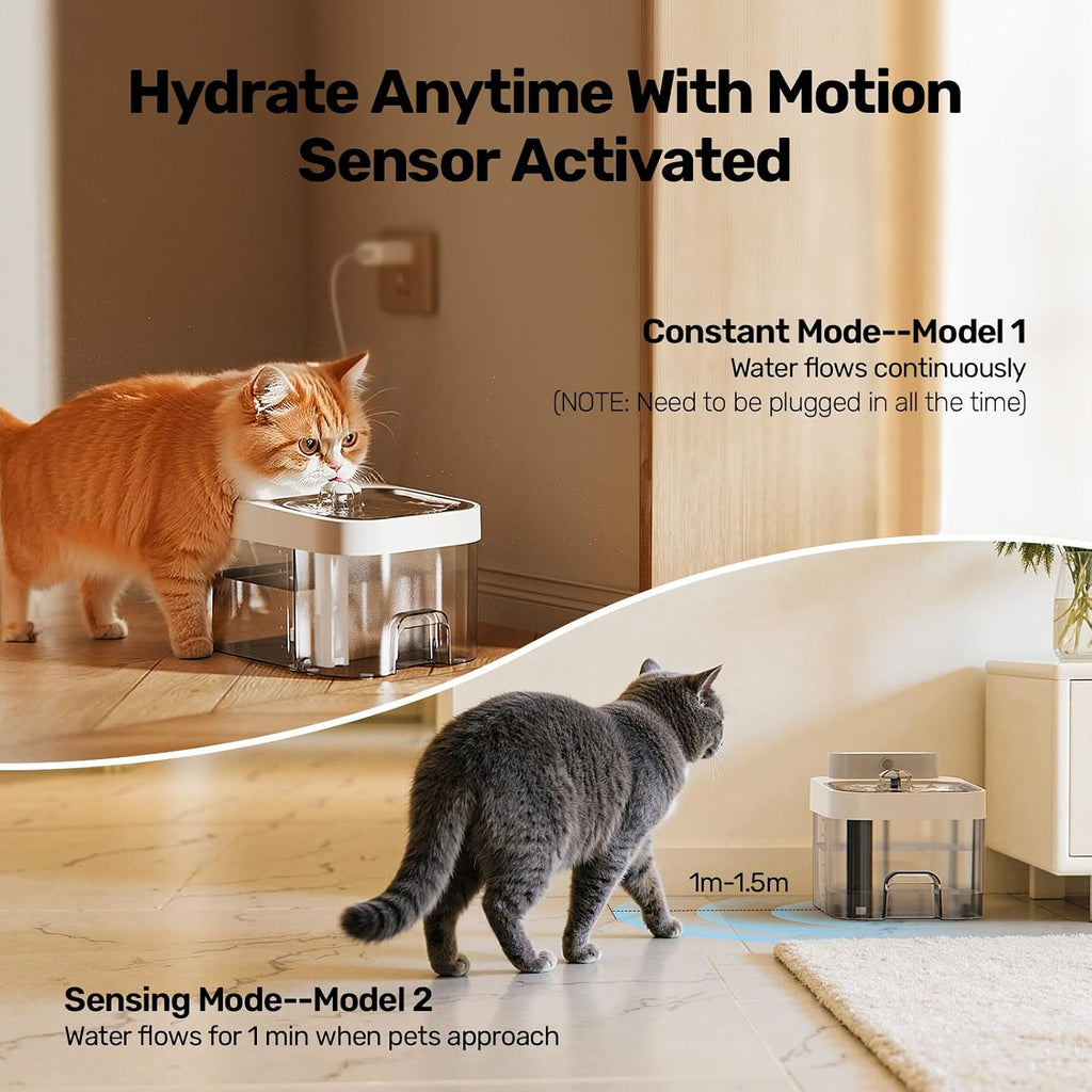 Filterless Cat Water Fountain - Wastewater Separation Pet Dispenser