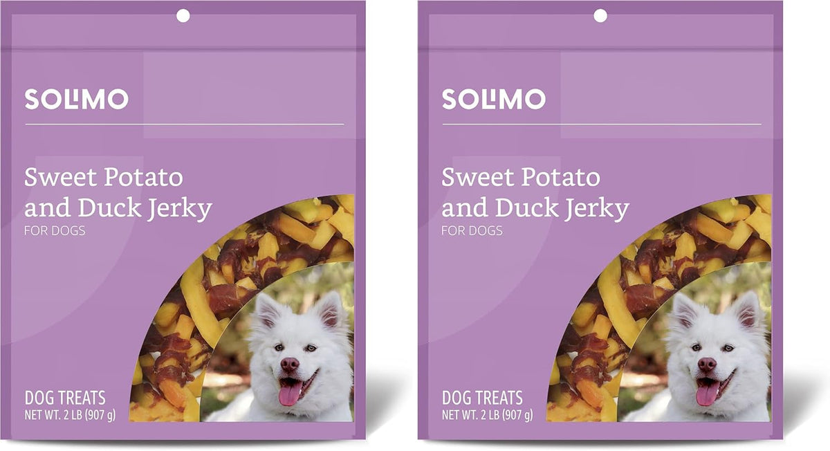 Amazon Brand - Solimo Duck Jerky Dog Treats,2 pounds
