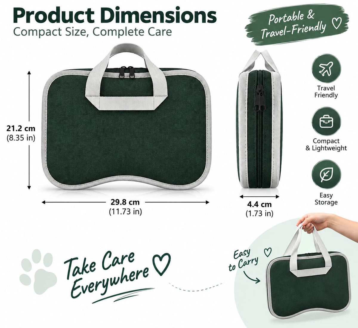 Pet Grooming Kit for Dogs & Cats, 8-in-1 Dog Grooming Kit with Travel Case, Collapsible Bowl, Deshedding Brush, Slicker Brush, Nail Clipper & Toothbrush