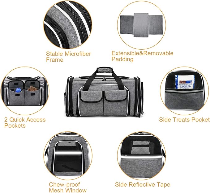 Estarer Soft Sided Pet Carrier Airline Approved, 4 Sides Expandable Collapsible - Image 6