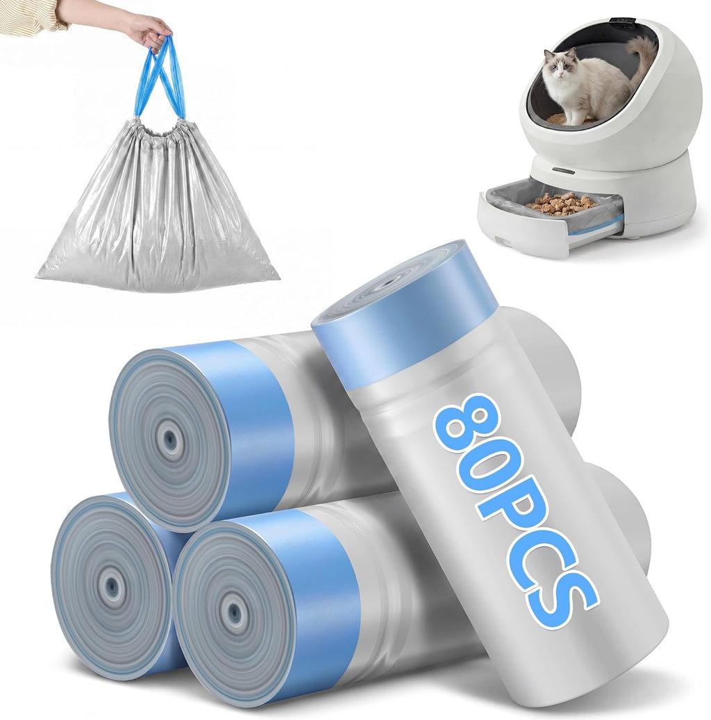 80 Pcs Litter Box Liners Compatible with Petllbro Luma Automatic, 4 Rolls