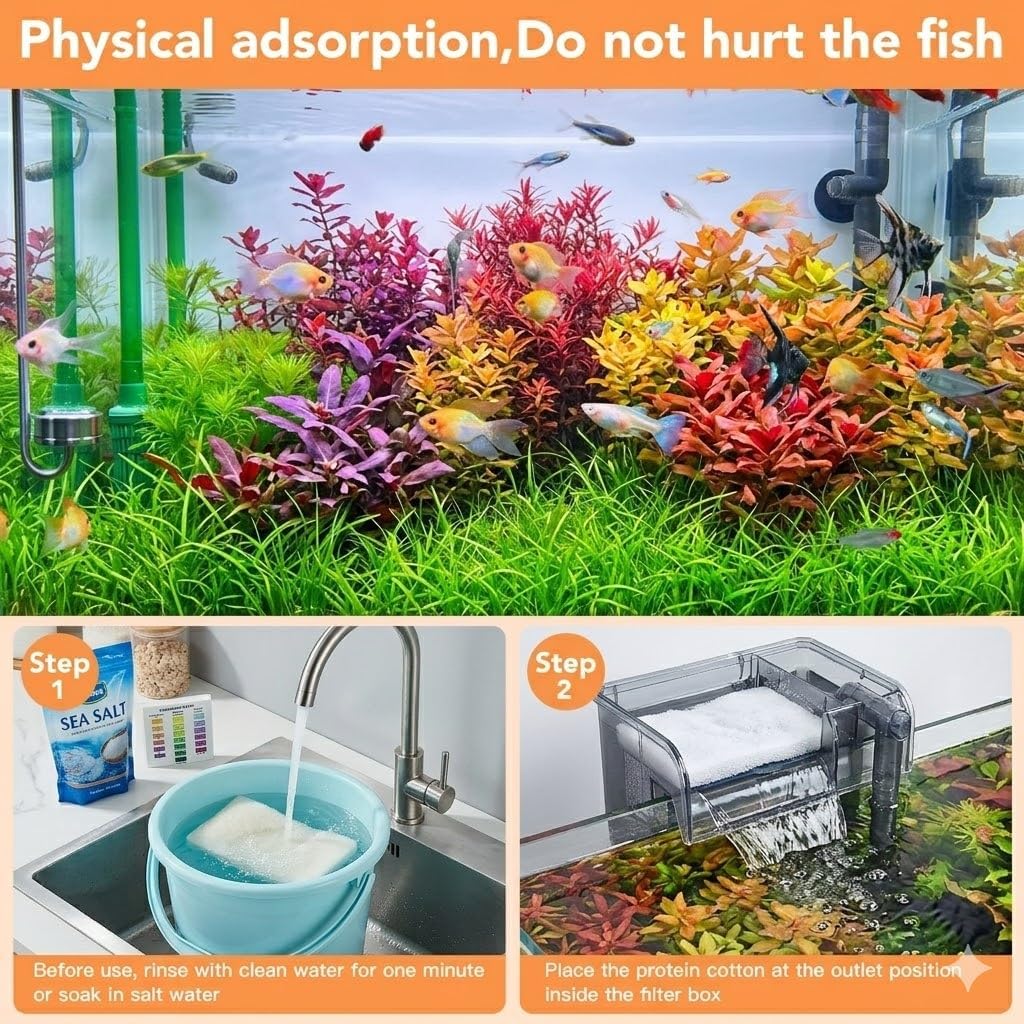WDEFUN Aquarium Filter Resin, 2 Pre-Filled 300 ml Media Bags, 600 ml Total