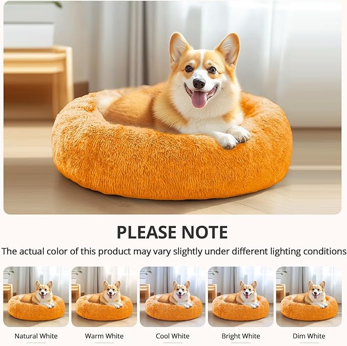 JOLLYVOGUE Calming Dog Bed Medium Size Dog, Anti-Anxiety Donut Medium Pet Bed - Image 8