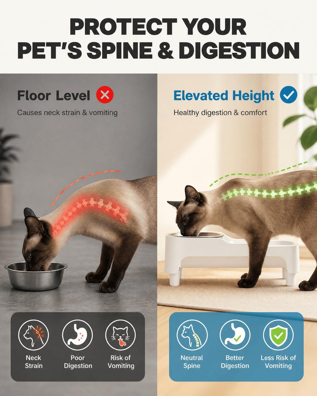 YOUEON Adjustable Elevated Automatic Pet Feeder Stand with Storage Drawer