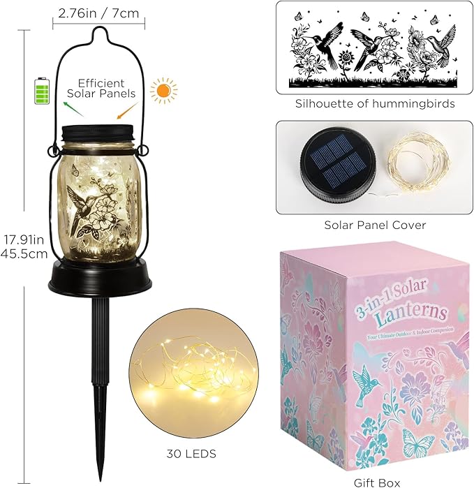 Solar Lanterns Outdoor Garden Decor Valentine's Day Gifts - Image 3