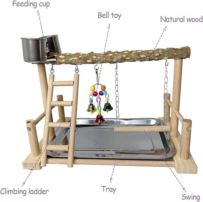 PINVNBY Bird Playground Birdcage Playstand Pet Bird Perch Platform Stand Parrot - Image 5