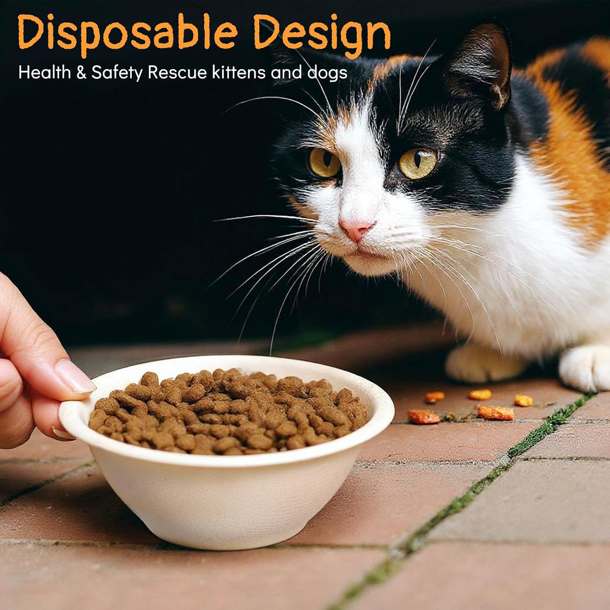 200 Pcs Disposable Pet Bowls Bulk 8 Oz Travel Paper Food Bowls for Small Dogs Puppy Cat, Leakproof Pet Feeding and Watering Supplies 1 Cup