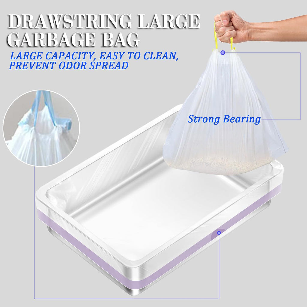 Stainless Steel Sifting Small Cat Litter Box for Pine Pellets, Metal Kitten Litter Box Sifter Pan with Litter Scoop, Low Dust, Odor Control, Easy Cleaning, 15.7" L x 11.8" W x 6" H
