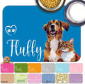 Personalized Dog Food Mat with Photo Name Custom Non Slip Pet Feeding Mat by Unknown
