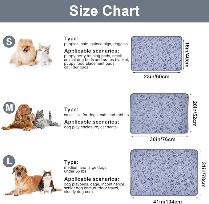 Dono 1 Pack 3 Dog Blankets, Soft Fluffy Fleece Pet Blanket Warm Sleep Mat Paw - Image 3