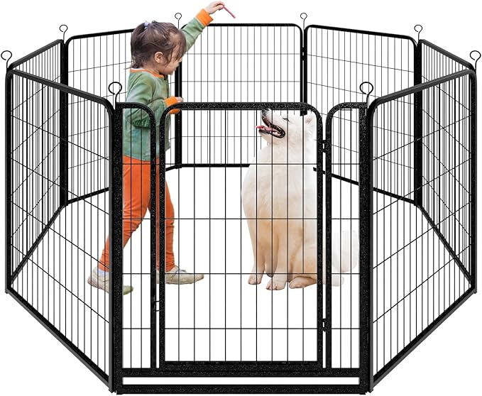 Dog Playpen Outdoor Extra Wide 8 Piece Panels Heavy Duty Dog Fence 40" Height by Committedtobetterpetlife