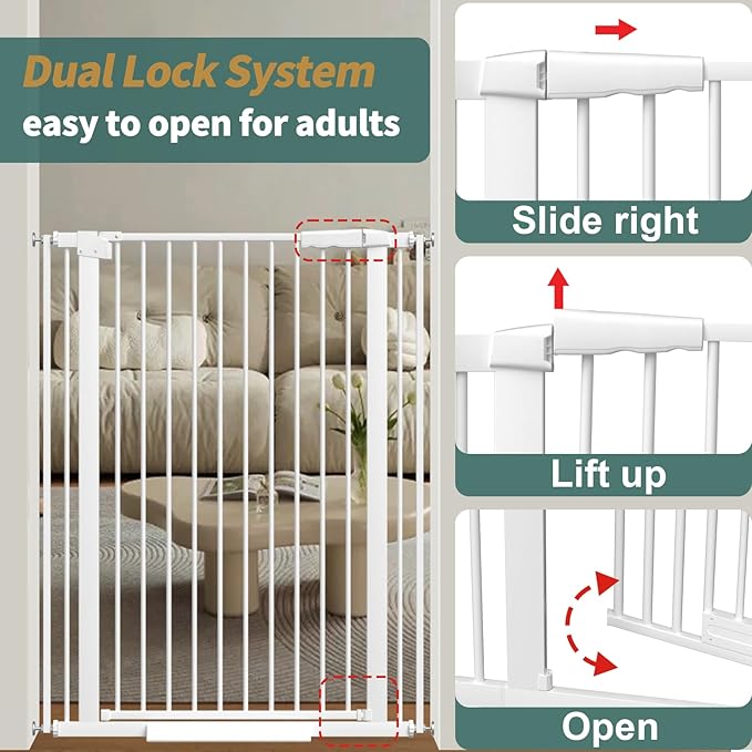 40.55" Tall, 30.11-34.05 Inch Wide, 1.37" Ultra Narrow Spacing Dog Pet Baby - Image 8