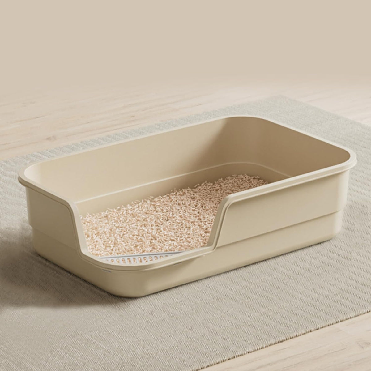 Extra Large Cat Litter Box with High Sides,Cats Boxes for Indoor Cats,Cat Litter Pan for Kitty,Litter Box with Low Entry,Easy to Clean,Anti-Splashing,23.6" x15.7" x5.9" (Grey)