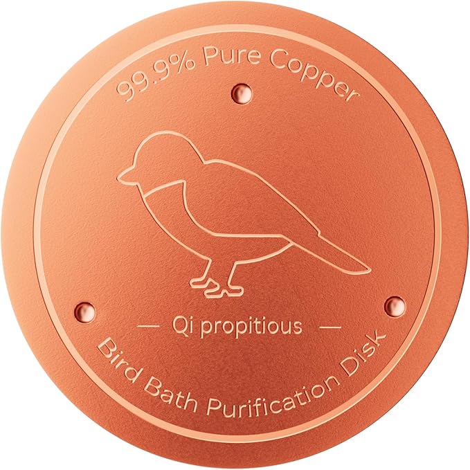Bird Bath Copper Disk – 99.99% Pure Copper Water Cleaner, 1 mm Thick by Qi+propitious