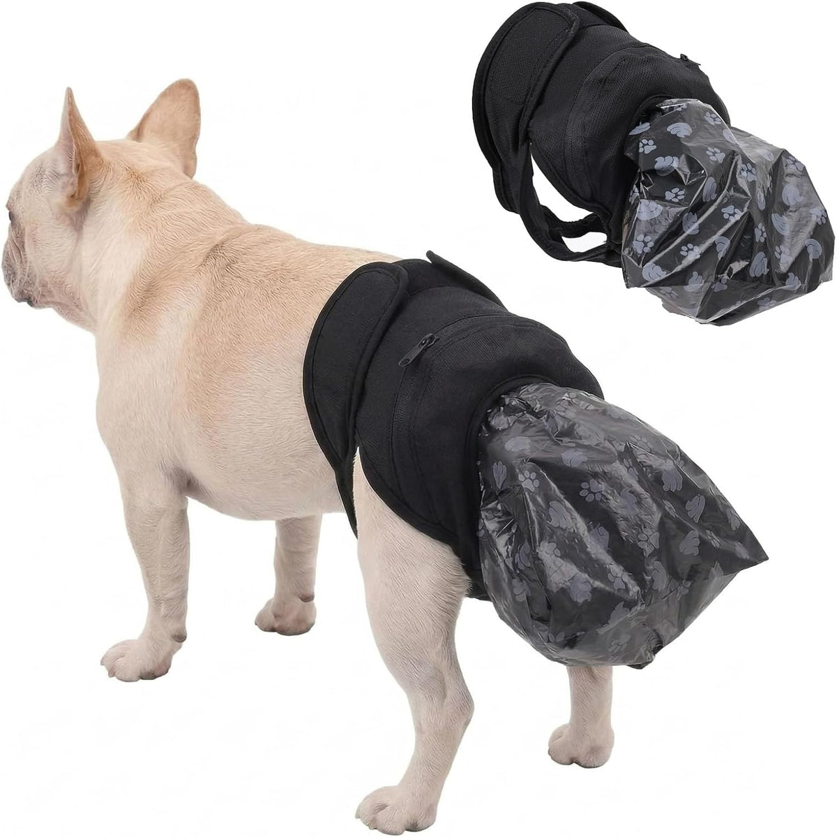 Reusable Dog Poop Pants with 50pcs Poop Bags, Adjustable Dogs Sanitary Pants for Incontinence & Outdoor Walking, Dog Poops Collection Pants for Senior and Disability Dogs (XS)