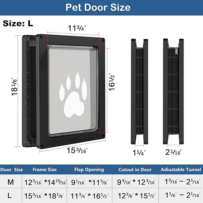 CEESC Large Dog Door for Pets Up to 100 lb, Weatherproof Pet Door for Cats and - Image 6