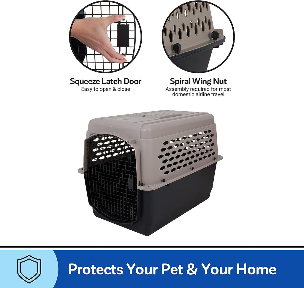 Petmate Vari Dog Kennel, Carrier for Large Dogs, 40in, Taupe and Black