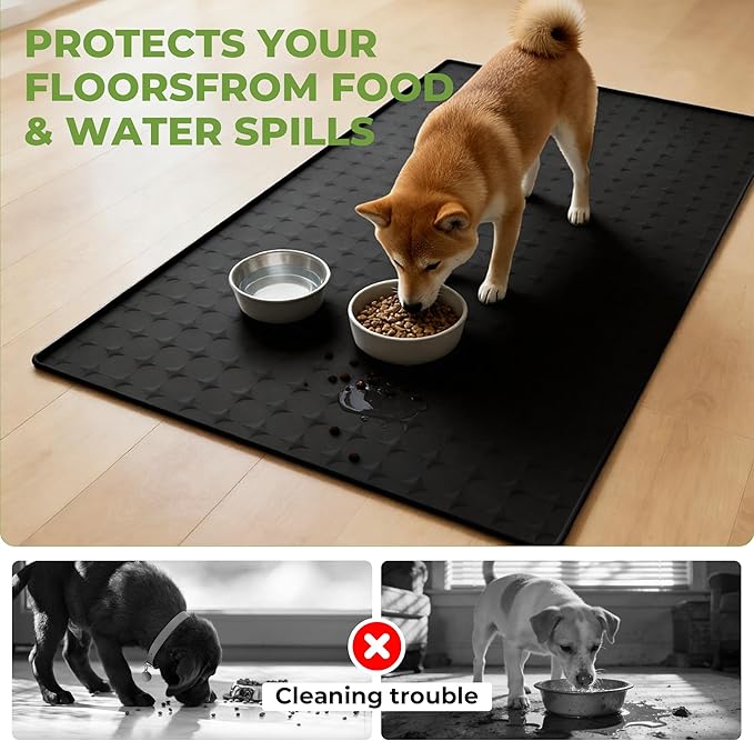 Extra Large 34x22 Inch Silicone Pet Food Mat - Image 4