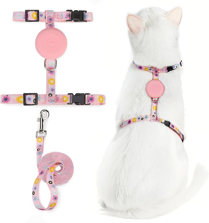 PUPTECK Adjustable Cat Harness and Leash Set Escape Proof Kitten Strap Collar by PUPTECK