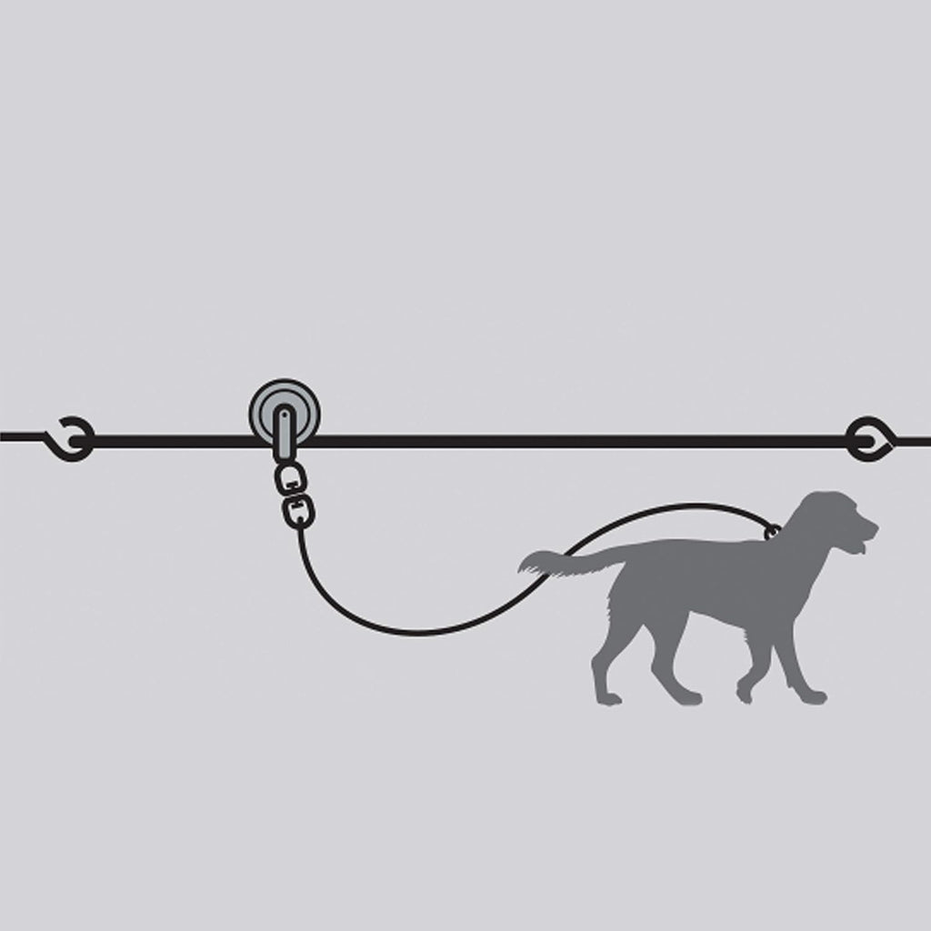 Four Paws Heavy Weight Trolley Exerciser Silver 50 Feet