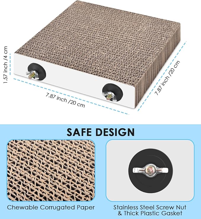KATUMO Bird Toys, 7.8 Inch Paper Parakeet Shredding Chewing Toys Parrot Perch - Image 2