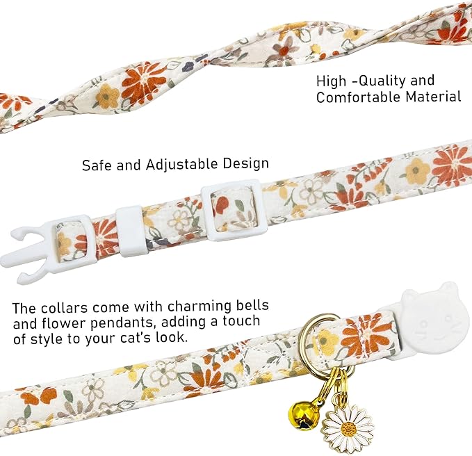 2 Pack Cotton Breakaway Cat Collars Set - Image 2